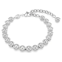 Imber Tennis bracelet, Round cut, White, Rhodium plated by SWAROVSKI