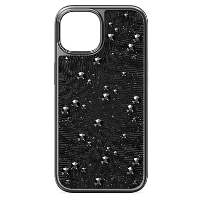 High smartphone case, Flat Back crystals, iPhone® 15, Black