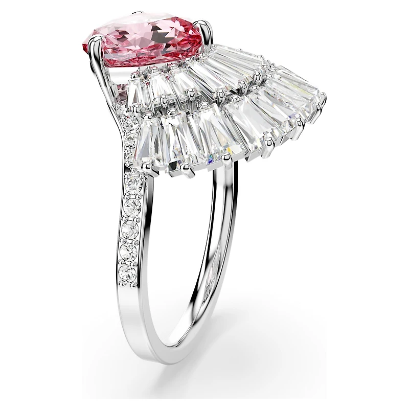 Idyllia cocktail ring, Mixed cuts, Shell, Pink, Rhodium plated by SWAROVSKI