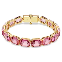 Millenia bracelet, Octagon cut, Pink, Gold-tone plated by SWAROVSKI