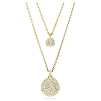 Sublima layered pendant, White, 18K gold finish