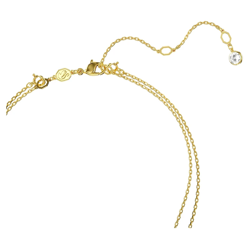 Sublima layered pendant, White, 18K gold finish