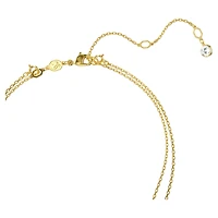 Sublima layered pendant, White, 18K gold finish