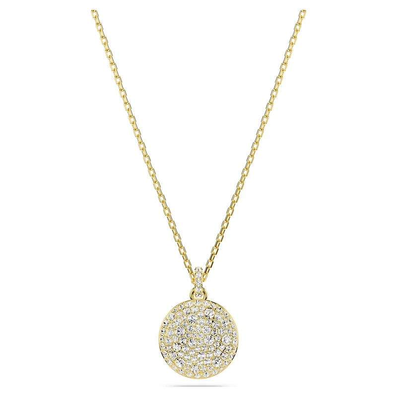 Sublima layered pendant, White, 18K gold finish
