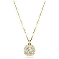 Sublima layered pendant, White, 18K gold finish