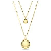 Sublima layered pendant, White, 18K gold finish