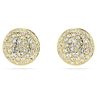 Meteora stud earrings, White, Gold-tone plated by SWAROVSKI