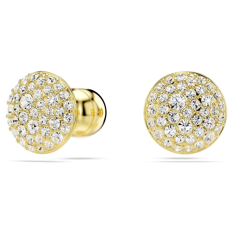 Meteora stud earrings, White, 18K gold finish