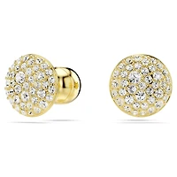Sublima stud earrings, White, 18K gold finish