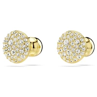 Sublima stud earrings, White, 18K gold finish