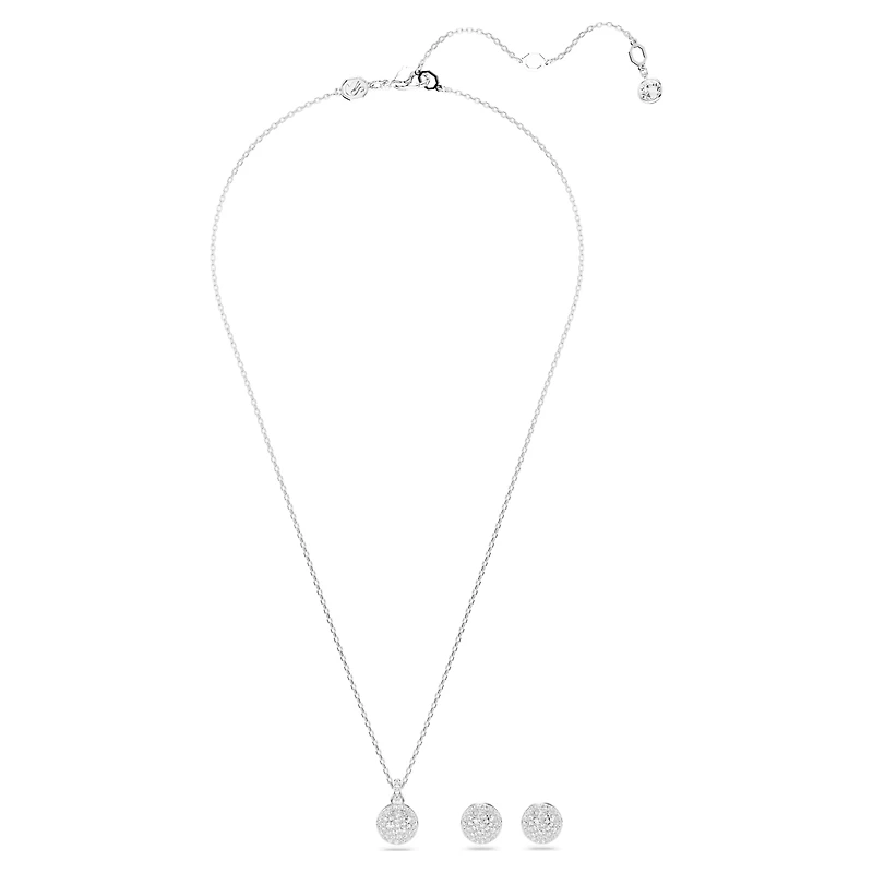 Meteora set, White, Rhodium plated by SWAROVSKI