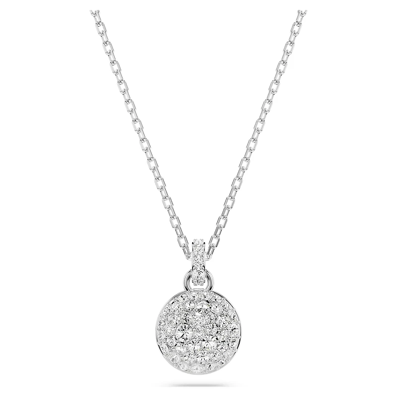 Sublima pendant, White, Rhodium plated