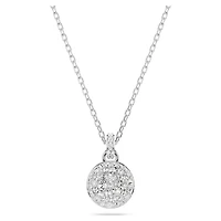 Sublima pendant, White, Rhodium plated