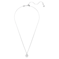 Sublima pendant, White, Rhodium plated