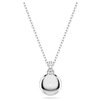 Sublima pendant, White, Rhodium plated