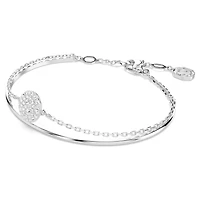 Sublima bangle, White, Rhodium plated by SWAROVSKI