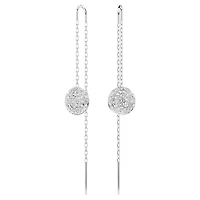 Sublima drop earrings, White, Rhodium plated by SWAROVSKI