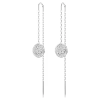 Sublima drop earrings, White, Rhodium plated by SWAROVSKI