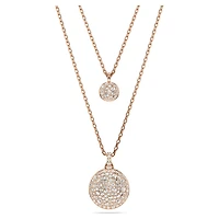Sublima layered pendant, White, 18K rose gold finish