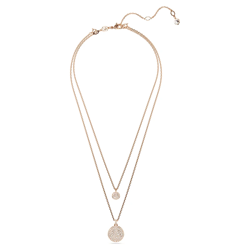 Sublima layered pendant, White, 18K rose gold finish