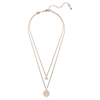 Sublima layered pendant, White, 18K rose gold finish