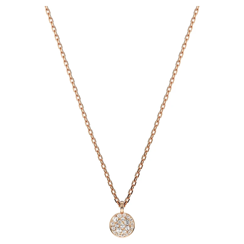 Sublima layered pendant, White, 18K rose gold finish