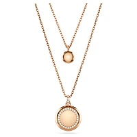 Sublima layered pendant, White, Rose gold-tone plated by SWAROVSKI