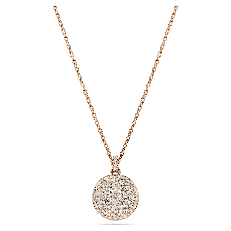 Sublima layered pendant, White, 18K rose gold finish