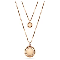 Sublima layered pendant, White, 18K rose gold finish
