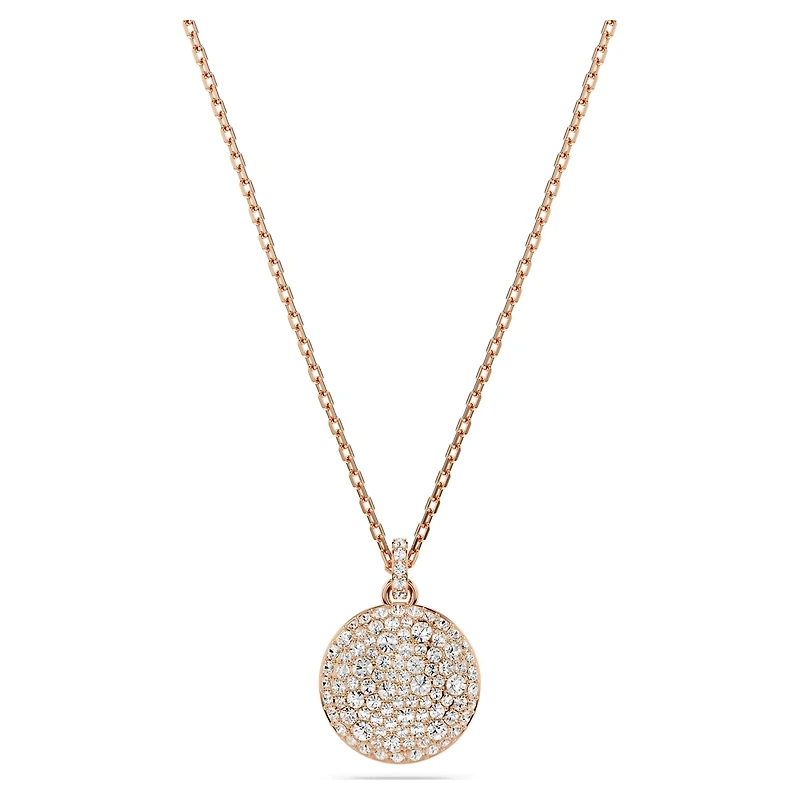 Sublima layered pendant, White, Rose gold-tone plated by SWAROVSKI