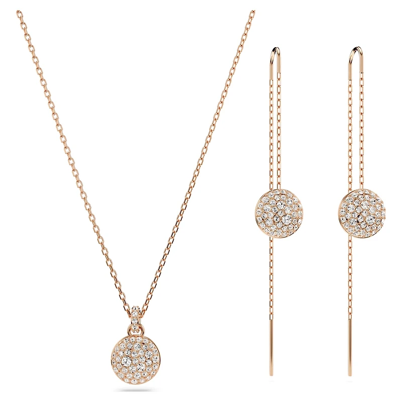 Meteora set, White, 18K rose gold finish