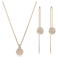 Meteora set, White, Rose gold-tone plated by SWAROVSKI