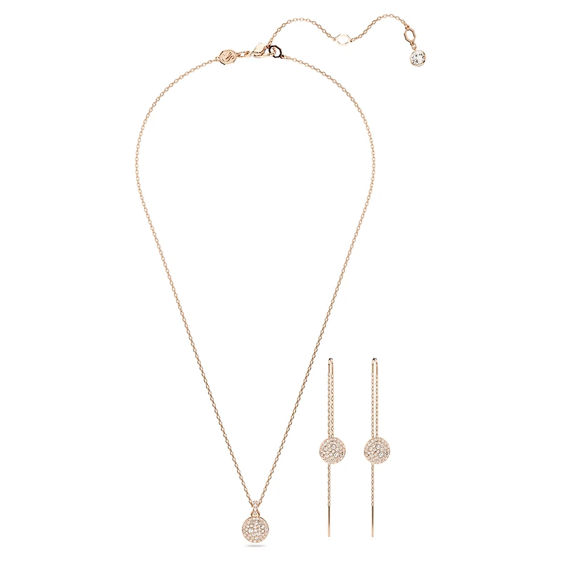 Meteora set, White, 18K rose gold finish