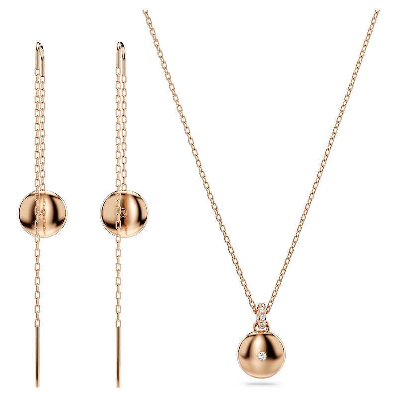 Meteora set, White, 18K rose gold finish