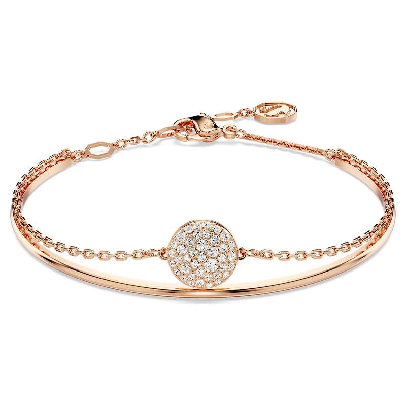 Sublima bangle, White, Rose gold-tone plated by SWAROVSKI
