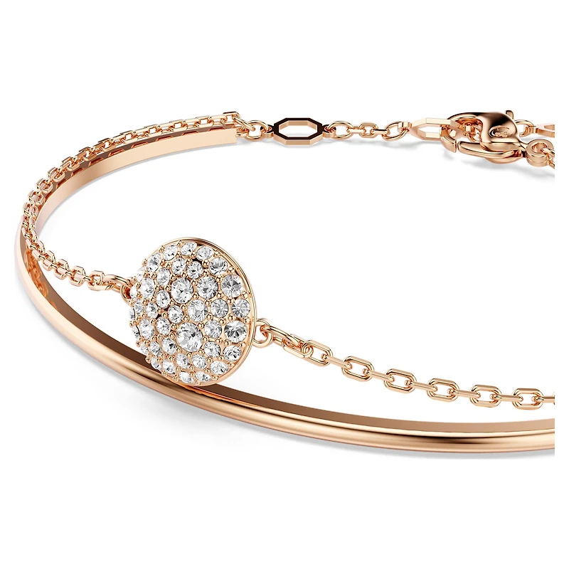 Sublima bangle, White, 18K rose gold finish