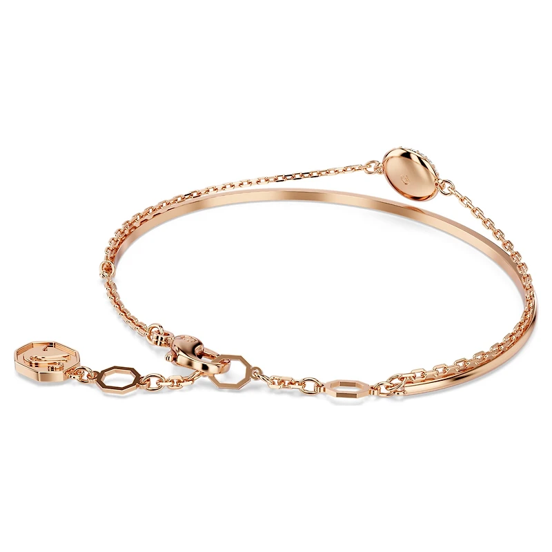 Sublima bangle, White, 18K rose gold finish