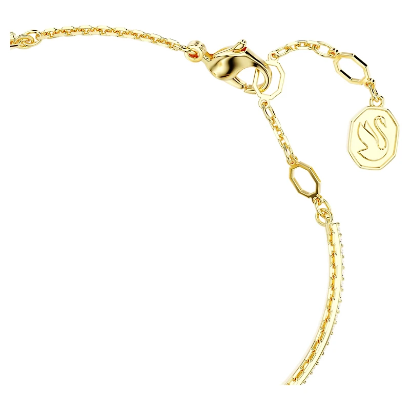 Chroma bangle, Heart, Red, Gold-tone plated by SWAROVSKI