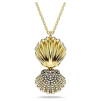 Idyllia pendant, Crystal pearl, Shell, White, Gold-tone plated by SWAROVSKI
