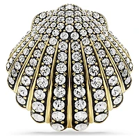Idyllia brooch, Shell, White, Gold-tone plated by SWAROVSKI