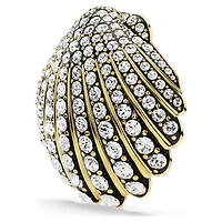 Idyllia brooch, Shell, White, Gold-tone plated by SWAROVSKI
