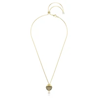 Idyllia Y pendant, Crystal pearl, Shell, White, 18K gold finish