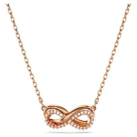 Hyperbola pendant, Pavé, Infinity, White, Rose gold-tone plated by SWAROVSKI