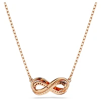 Hyperbola pendant, Pavé, Infinity, White, 18K rose gold finish