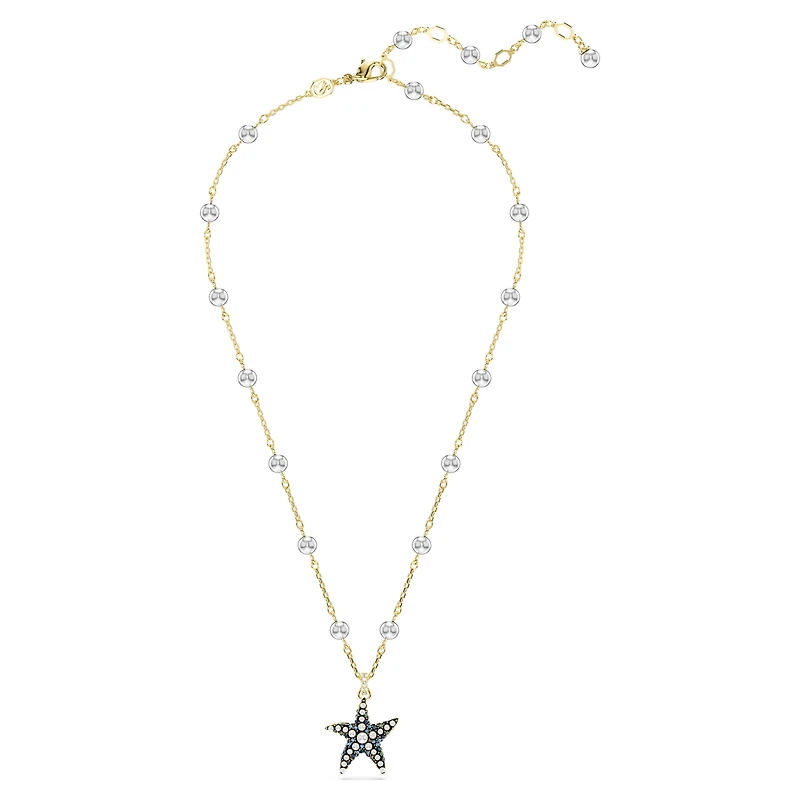 Idyllia pendant, Crystal pearls, Starfish, Multicolored, Gold-tone plated by SWAROVSKI