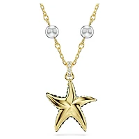 Idyllia pendant, Crystal pearls, Starfish, Multicolored, Gold-tone plated by SWAROVSKI