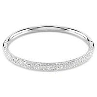 Sublima bangle, Snow pavé, White, Rhodium plated by SWAROVSKI