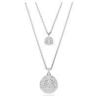 Sublima layered pendant, White, Rhodium plated by SWAROVSKI