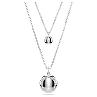 Sublima layered pendant, White, Rhodium plated by SWAROVSKI
