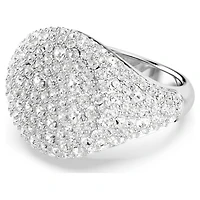 Meteora cocktail ring, White, Rhodium plated by SWAROVSKI